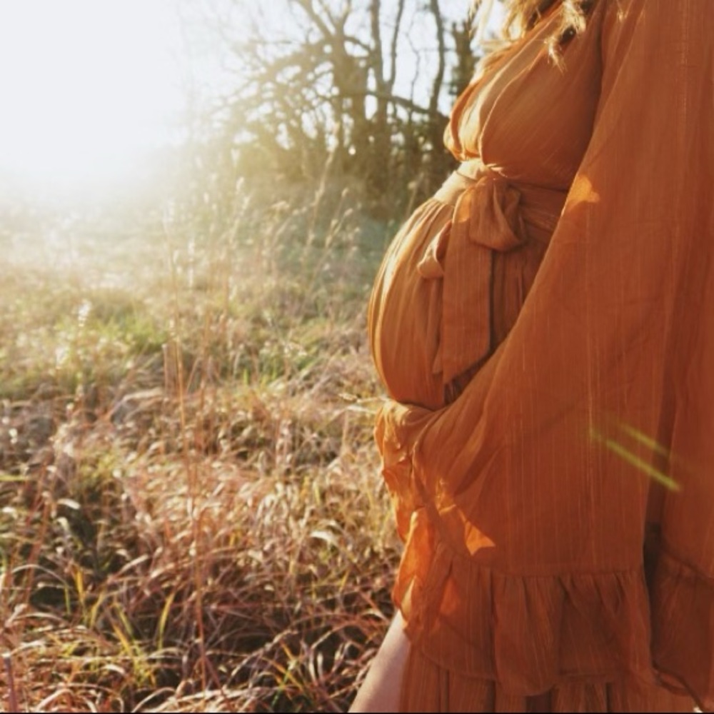 Beautiful rust maxi dress, worn once for maternity pictures